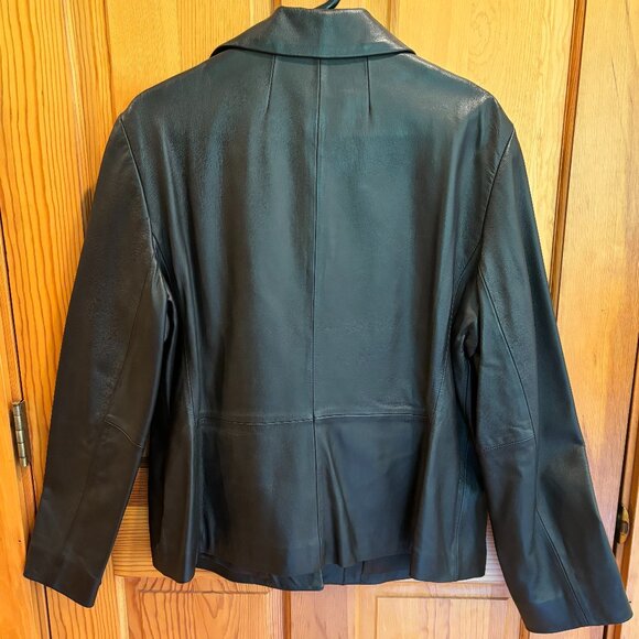 Jones New York Women's Dark Brown Leather Button-Up Jacket, Size: XL - Picture 6 of 16